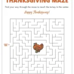 Free Printable Thanksgiving Maze   Thanksgiving Games And Activities Inside Thanksgiving Maze Worksheet