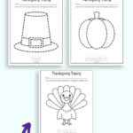 Free Printable Thanksgiving Tracing Worksheets   The Artisan Life Within Thanksgiving Tracing Worksheets
