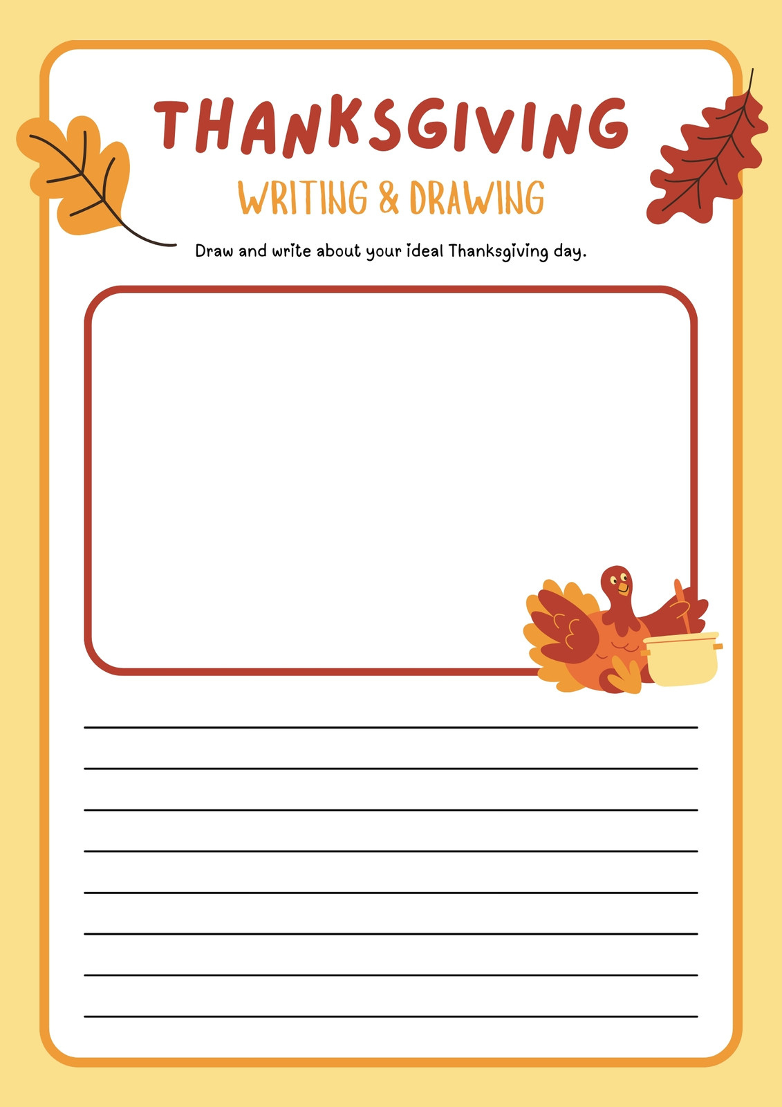 Free Printable Thanksgiving Worksheet Templates | Canva with Free Printable Thanksgiving Writing Worksheets