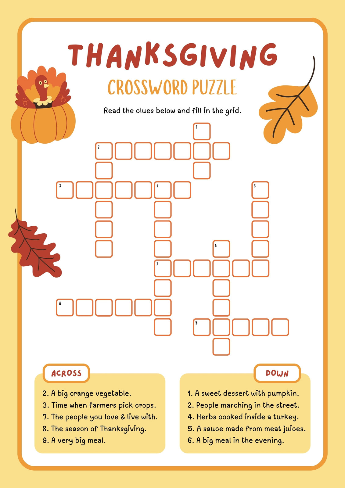 Free Printable Thanksgiving Worksheet Templates | Canva within Middle School Thanksgiving Worksheets