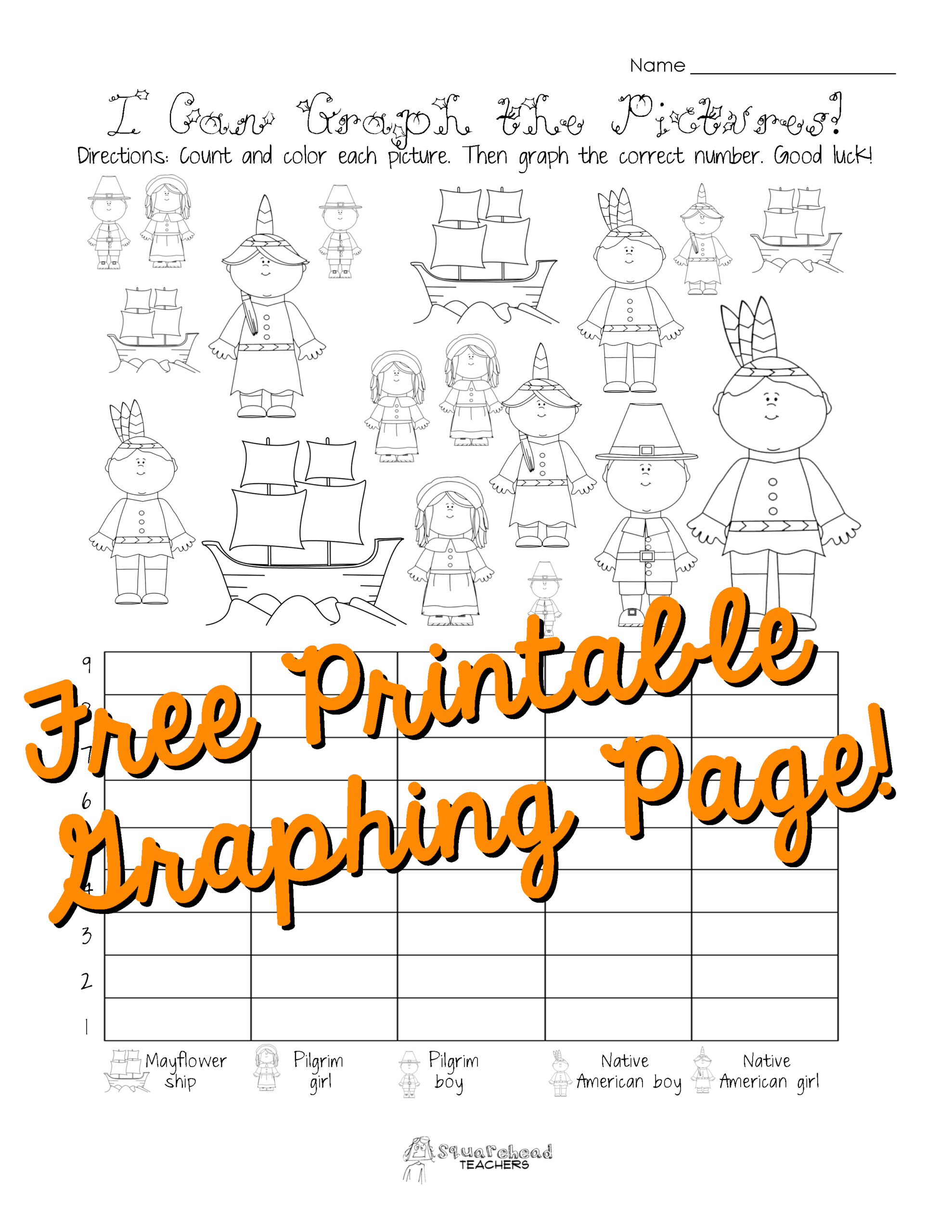 Free Thanksgiving Graphing Worksheet (Kindergarten, First Grade pertaining to Graphing Thanksgiving Worksheets