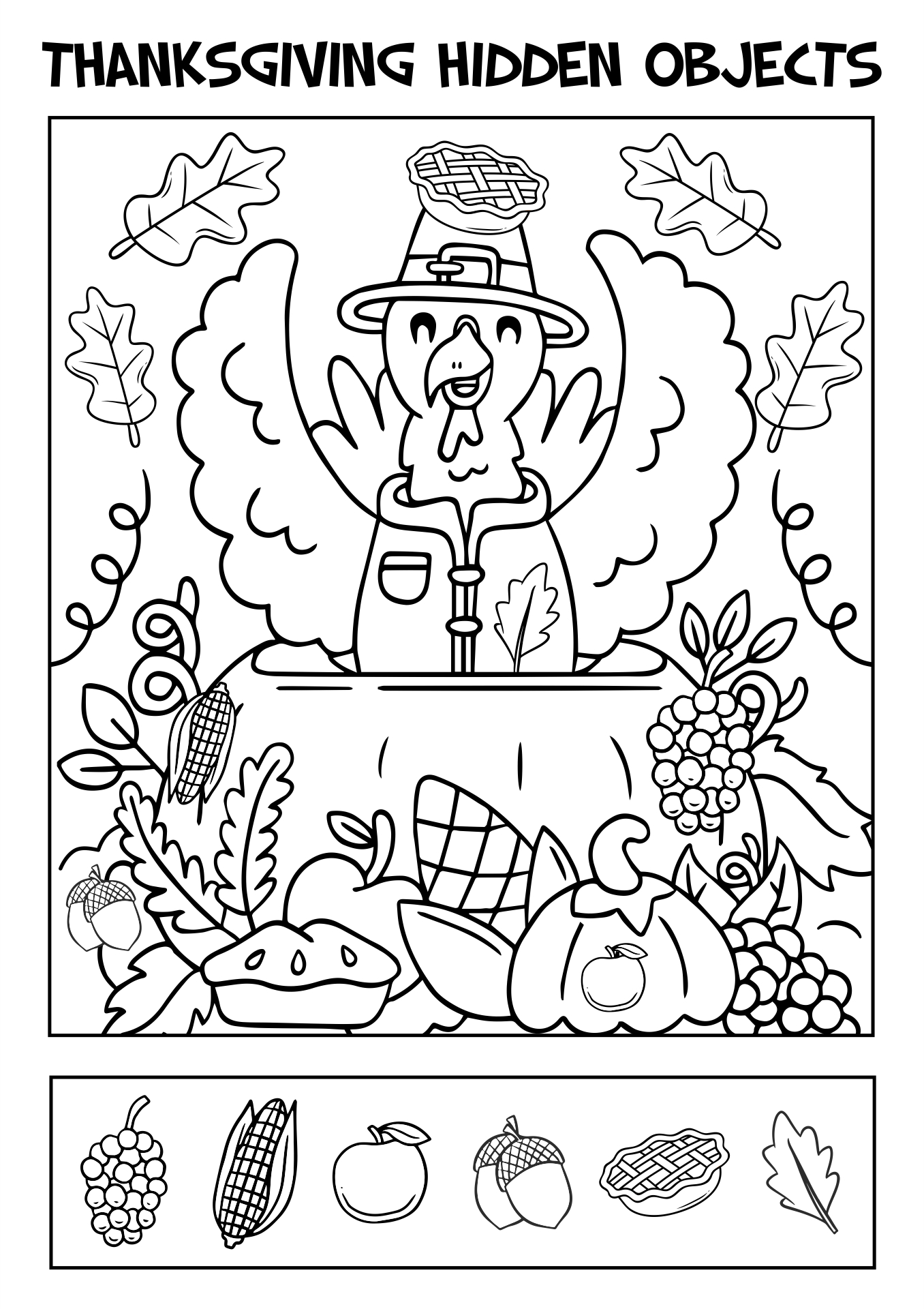 Free Thanksgiving Hidden Picture Worksheet, Download Free in Thanksgiving Hidden Picture Worksheets