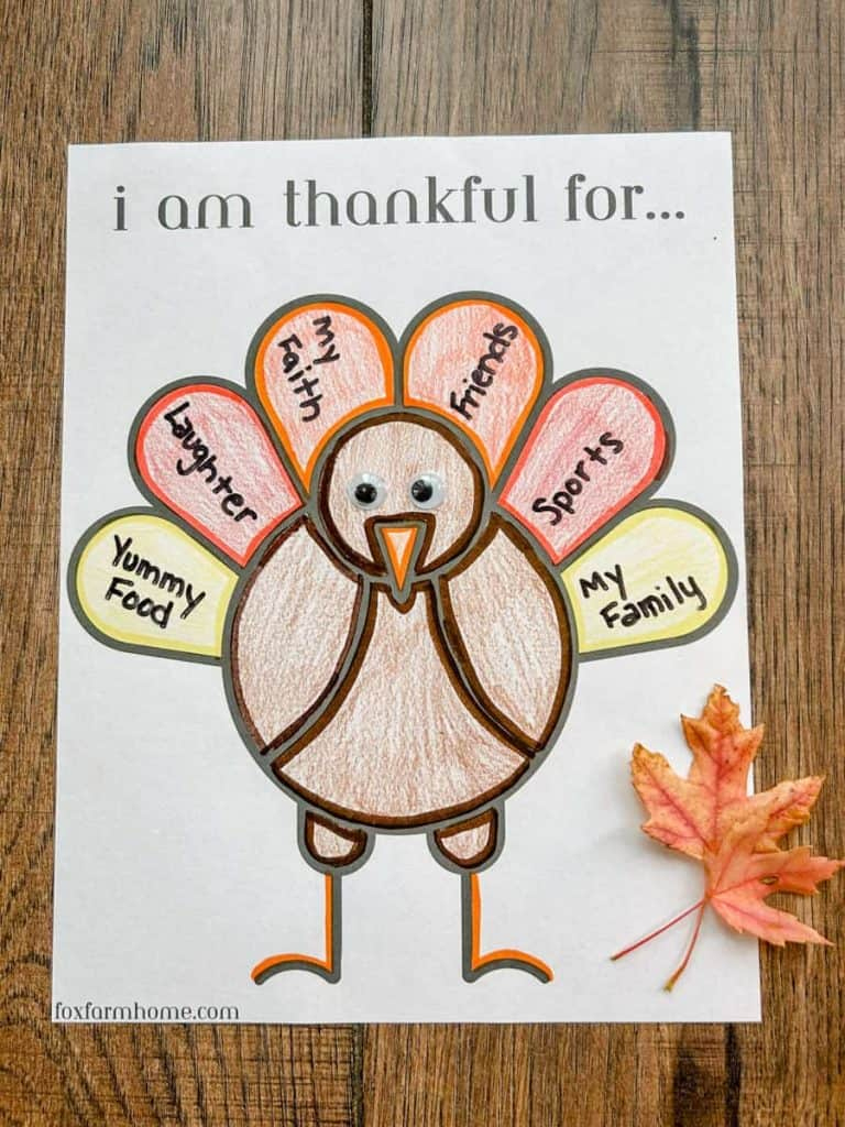 Free Thanksgiving &amp;quot;I Am Thankful For&amp;quot; Printable - Fox Farm Home within I Am Thankful For Worksheet Thanksgiving