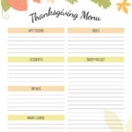 Free Thanksgiving Planner Printable   An Alli Event With Regard To Thanksgiving Meal Planning Worksheet