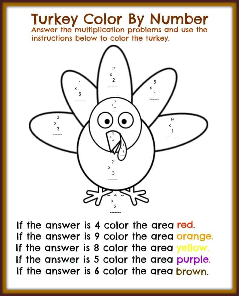 Free Thanksgiving Printable Math Worksheets - Midwest Modern Momma intended for Thanksgiving Math Worksheets Multiplication