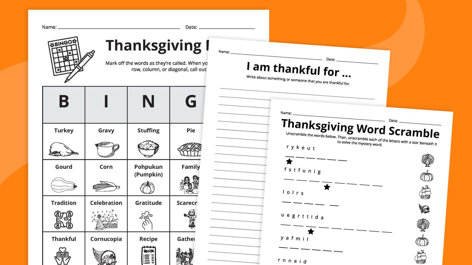 Free Thanksgiving Worksheets Bundle intended for Thanksgiving Ela Worksheets