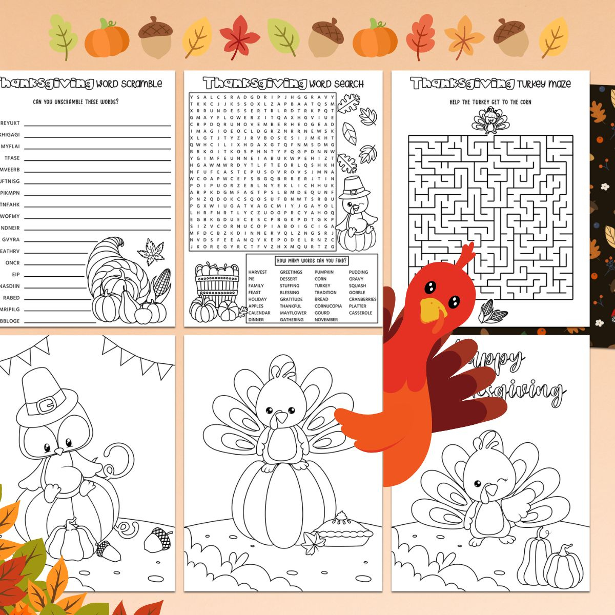 Free Thanksgiving Worksheets Pdf - Leap Of Faith Crafting throughout Thanksgiving Theme Worksheets
