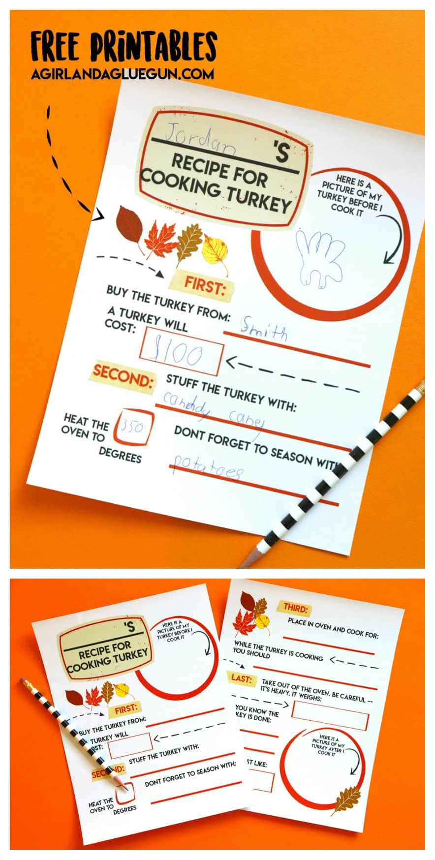 Funny How To Cook A Turkey Printable! - A Girl And A Glue Gun inside How To Cook A Thanksgiving Turkey Worksheet