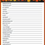 Get A Free Printable Thanksgiving Word Scramble With Answers Intended For Thanksgiving Word Scramble Worksheet