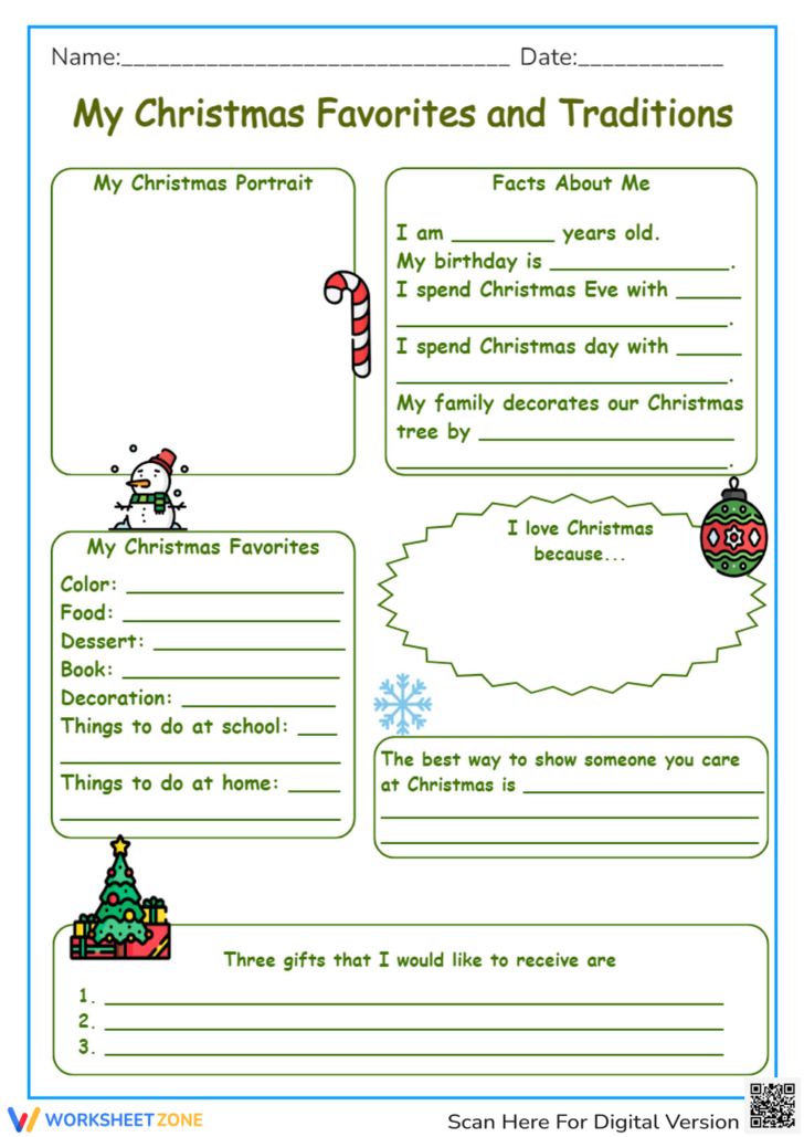All About Christmas Worksheet All About Christmas Worksheet