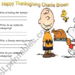 Happy Thanksgiving Charlie Brown   Esl Worksheethschneider Within A Charlie Brown Thanksgiving Worksheet
