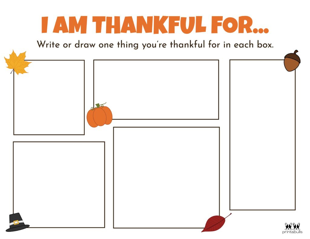 I Am Thankful For&amp;#039; Printables - 10 Unique Worksheets | Printabulls intended for Thanksgiving Gratitude Worksheet