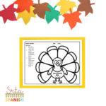I Am Thankful Turkey Printable Spanish Class Craft Template   Srta With Regard To Free Spanish Thanksgiving Worksheets