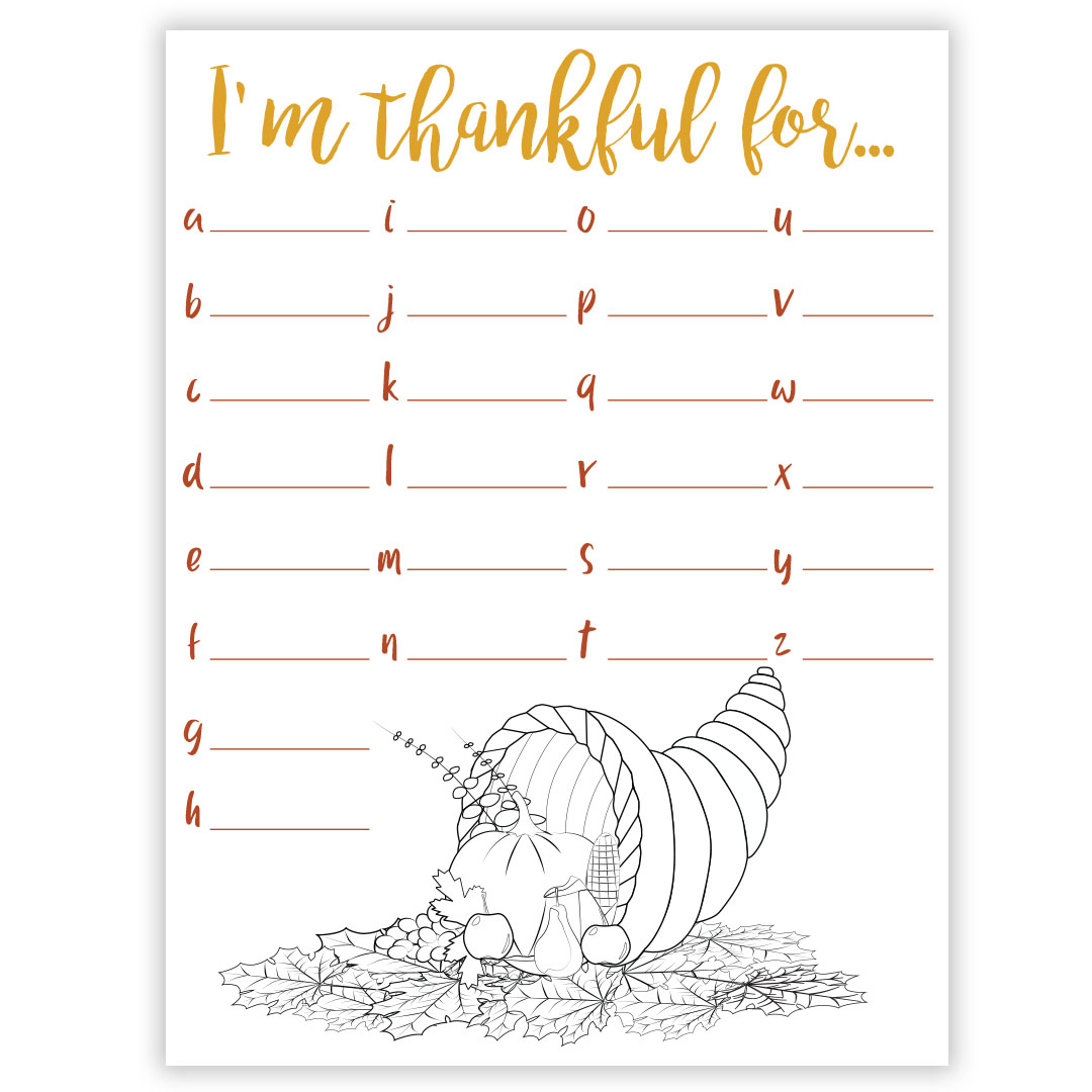 I&amp;#039;M Thankful For Gratitude Worksheet - Digital Download inside Thanksgiving Gratitude Worksheet