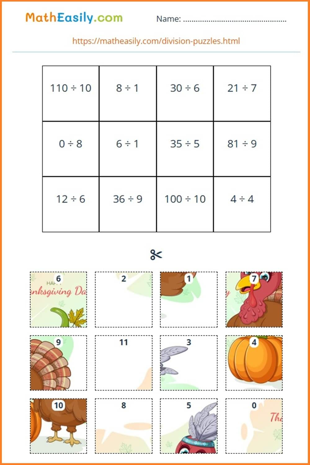 Math Thanksgiving Worksheets Pdf | Free Download regarding Division Thanksgiving Worksheets