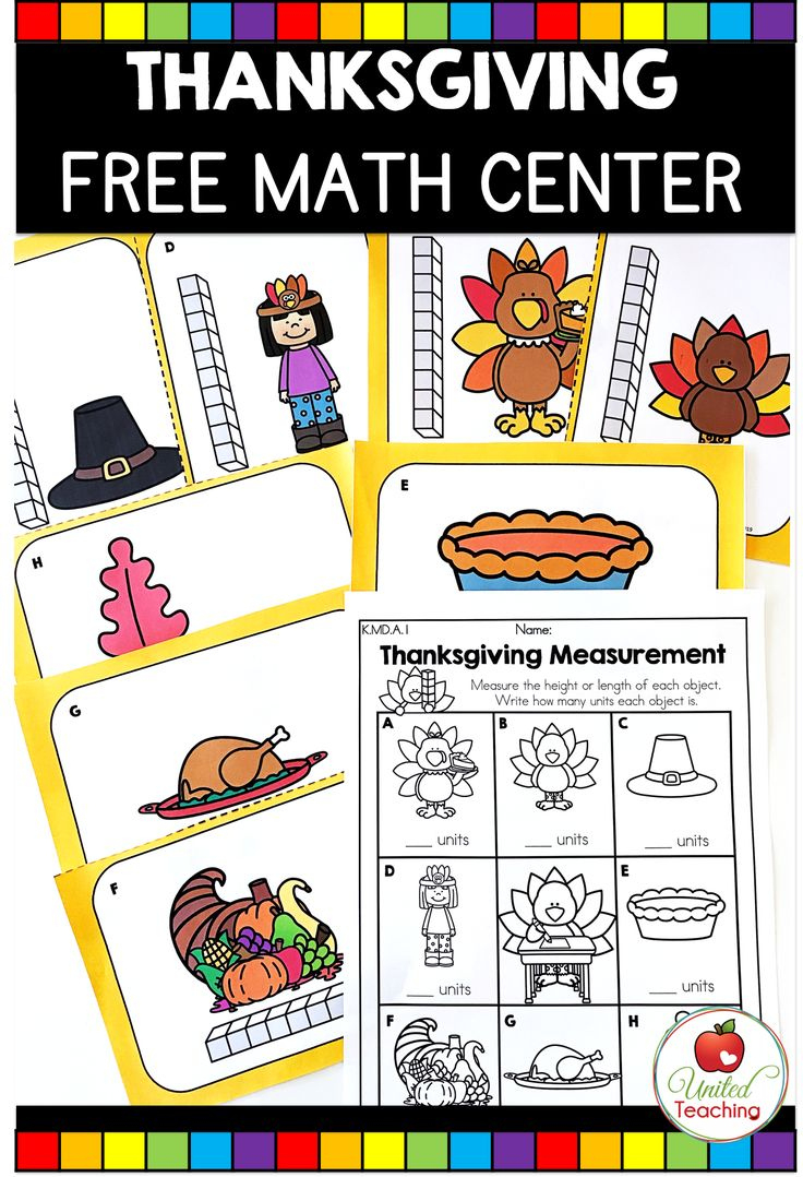 Measurement Activity (Free Math Center) pertaining to Thanksgiving Measurement Worksheet