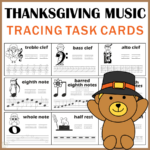 Music Tracing Task Cards For Thanksgiving With Regard To Thanksgiving Music Worksheets