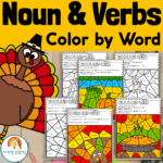 Noun And Verbs Worksheets | Thanksgiving Colorcode Within Thanksgiving Verbs Worksheet