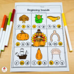 November Worksheets For Kindergarten: Easy To Prep Thanksgiving In Thanksgiving Beginning Sounds Worksheet