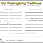 Our Thanksgiving Traditions [F] Intended For Thanksgiving Traditions Worksheet