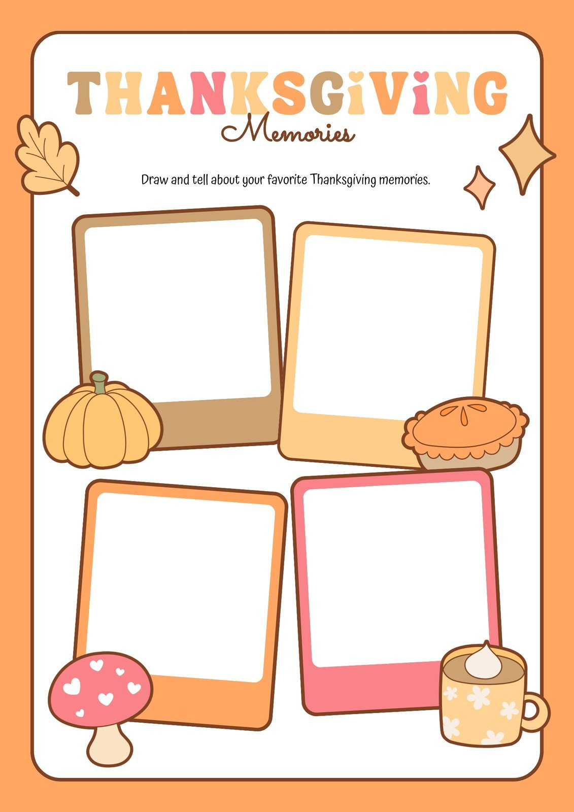Page 4 - Free Printable Thanksgiving Worksheet Templates | Canva inside Thanksgiving Favorites Worksheet