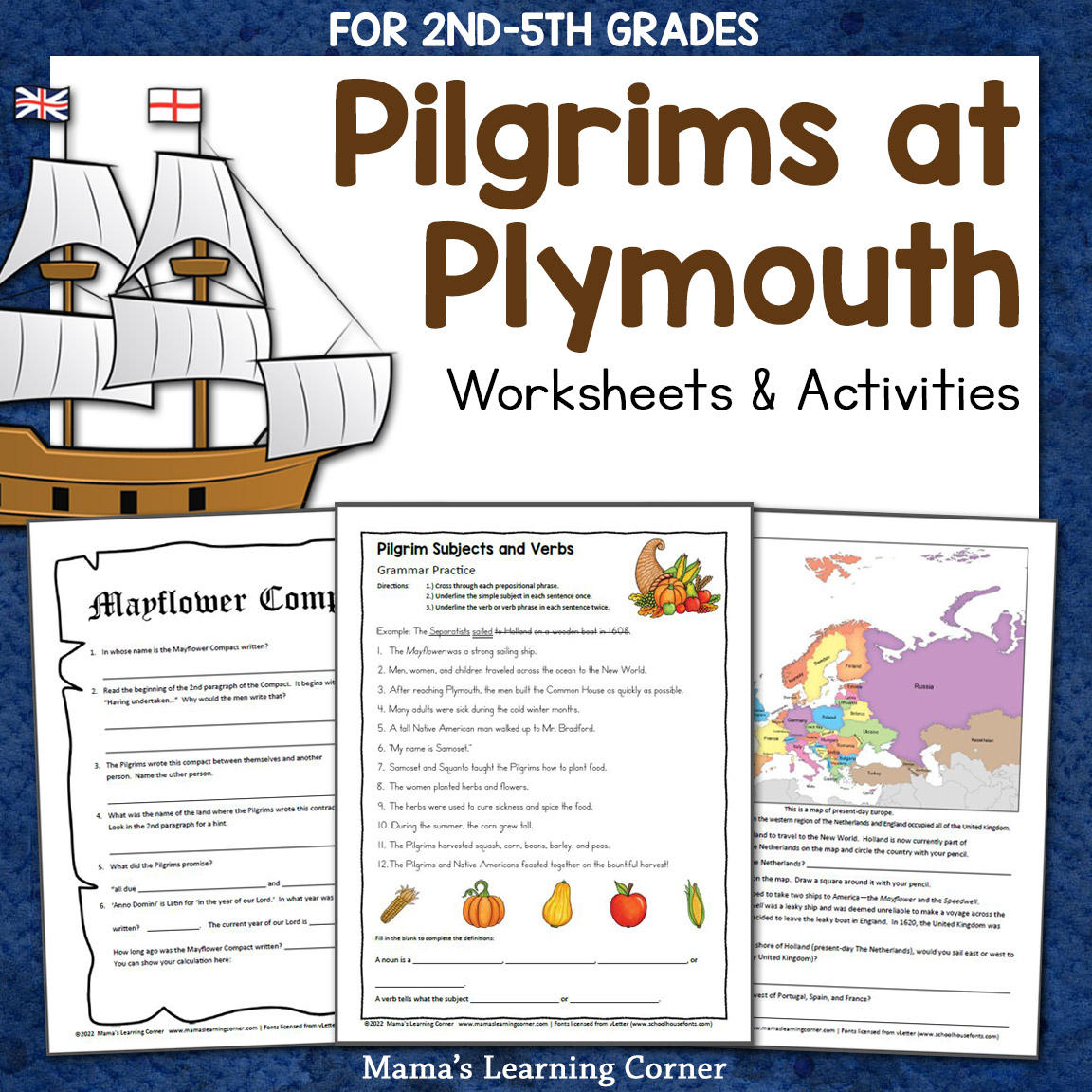 Pilgrims At Plymouth Thanksgiving Worksheets For 2Nd-5Th Graders pertaining to Thanksgiving Worksheet 5Th Grade