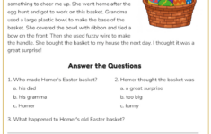 Printable Grade 3 Easter Reading Comprehension Worksheets Worksheets inside Free Easter Reading Comprehension Worksheets