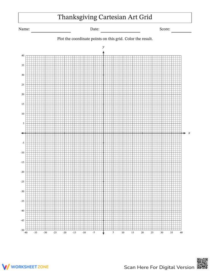 Free Printable Thanksgiving Coordinate Graphing Worksheets