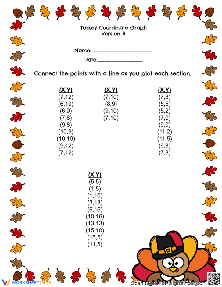 Thanksgiving Coordinate Graphing Worksheets Thanksgiving Coordinate Graphing Worksheets