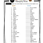 Spanish Thanksgiving Vocabulary Matching Worksheet & Answer Key Within Spanish Worksheets For Thanksgiving
