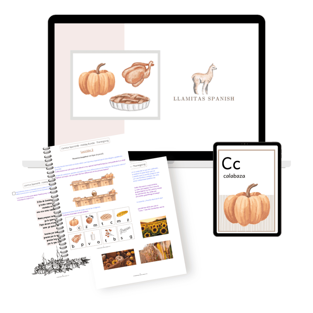 Spanish Thanksgiving Worksheets - Llamitas Spanish pertaining to Thanksgiving Worksheets in Spanish Free
