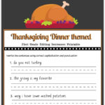 Thanksgiving 1St Grade Editing Printable   Gym Craft Laundry In Thanksgiving Editing Worksheet