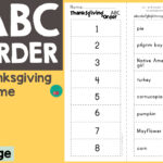 Thanksgiving Abc Order Intended For Thanksgiving Abc Order Worksheets