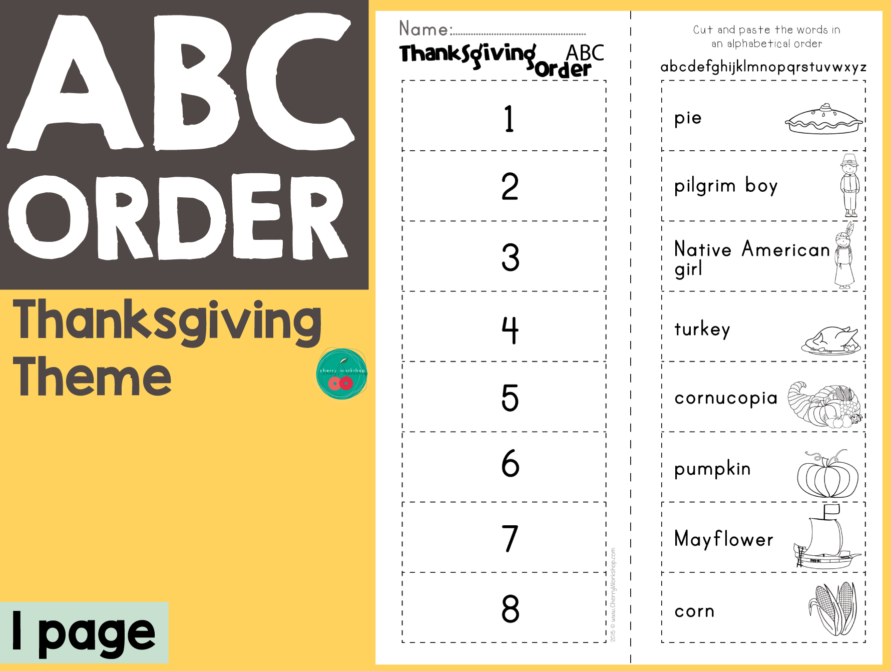Thanksgiving Abc Order intended for Thanksgiving Abc Order Worksheets