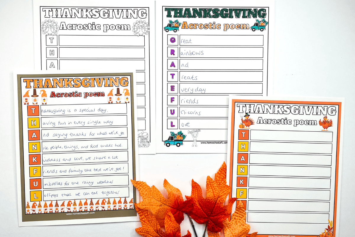 Thanksgiving Acrostic Poem Templates (4 Free Printables) intended for Thanksgiving Acrostic Poem Worksheet