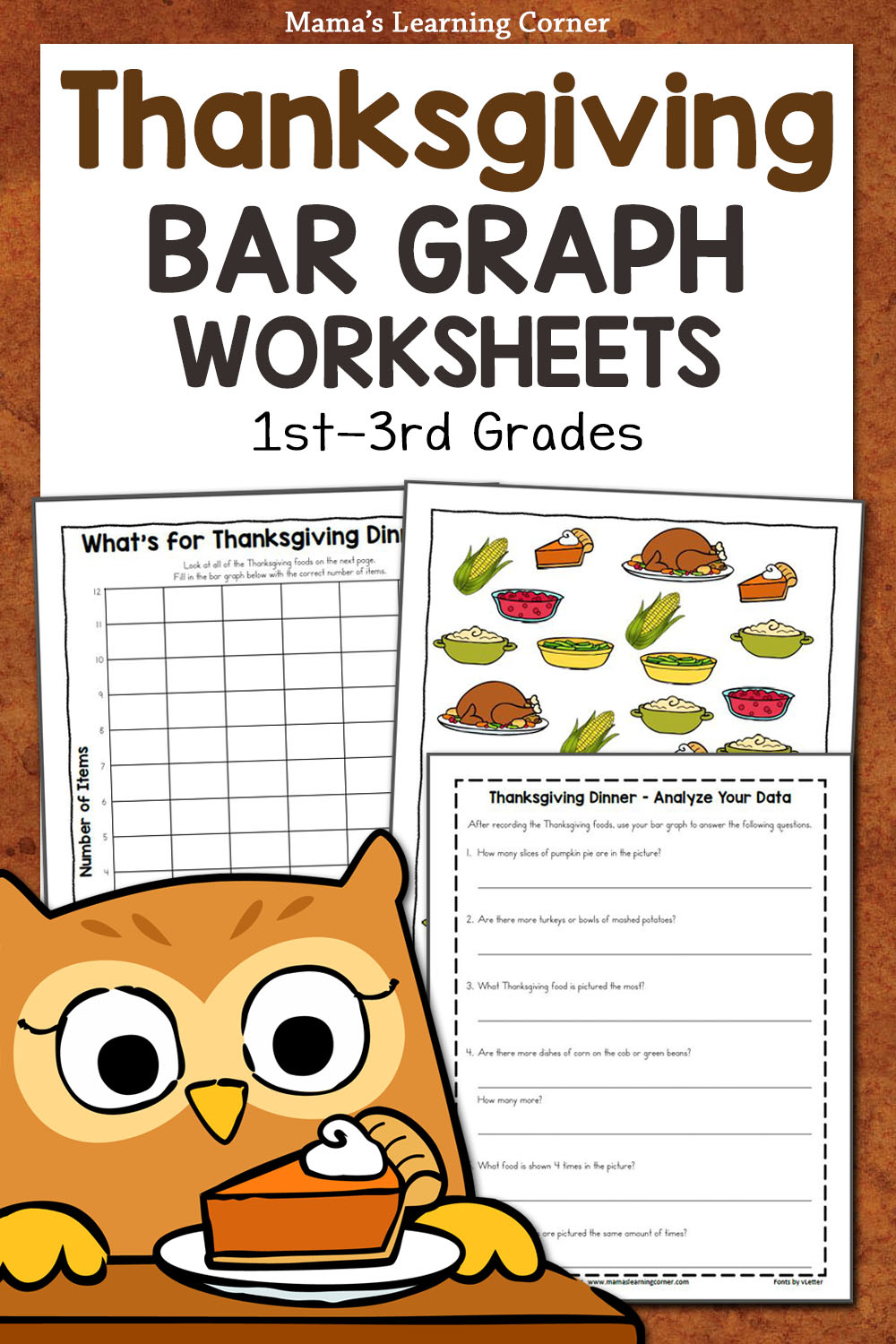 Thanksgiving Bar Graph Worksheet Packet - Mamas Learning Corner inside Thanksgiving Pumpkin Graphing Worksheet