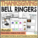 Thanksgiving Bell Ringer Activity Bundle With Sentence Writing Regarding Thanksgiving Sequencing Worksheets
