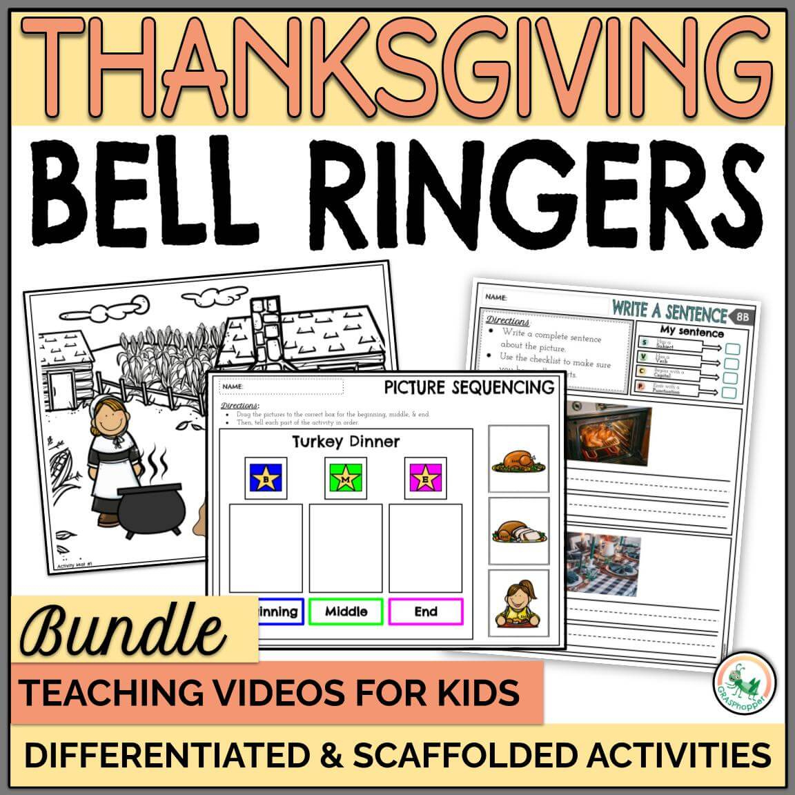 Thanksgiving Bell Ringer Activity Bundle With Sentence Writing regarding Thanksgiving Sequencing Worksheets