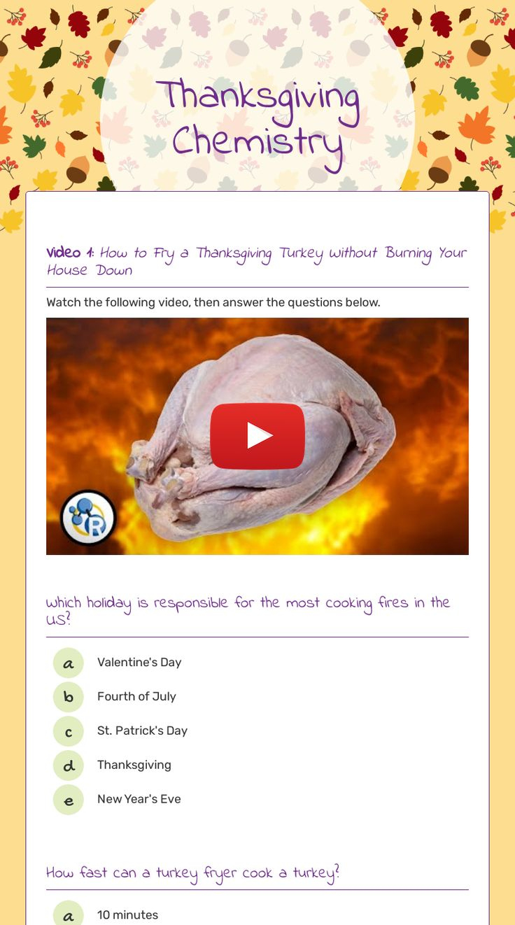 Thanksgiving Chemistry Worksheet pertaining to Thanksgiving Chemistry Worksheet