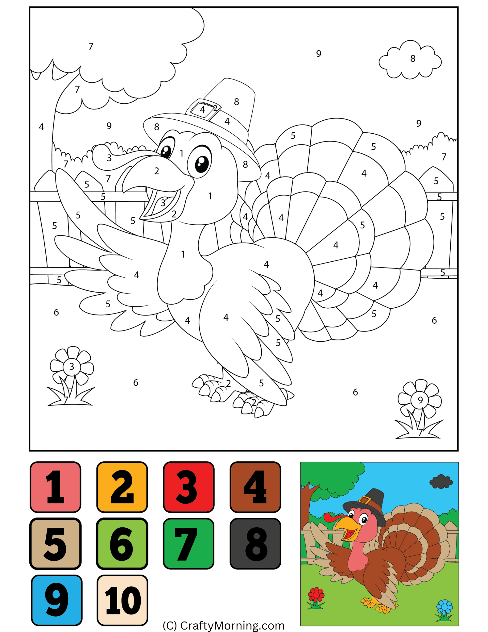 Thanksgiving Colornumber (Free Printables) - Crafty Morning pertaining to Color By Number Thanksgiving Worksheets