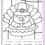 Thanksgiving Colornumber Pages   K12 Math Worksheets Within Free Thanksgiving Math Coloring Worksheets