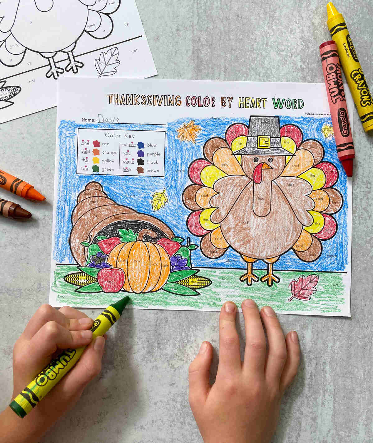 Thanksgiving Colorsight Word Printables - Literacy Learn throughout Thanksgiving Sight Word Worksheets
