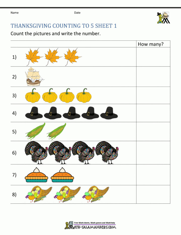 Thanksgiving Worksheets For Pre-K Thanksgiving Worksheets For Pre-K