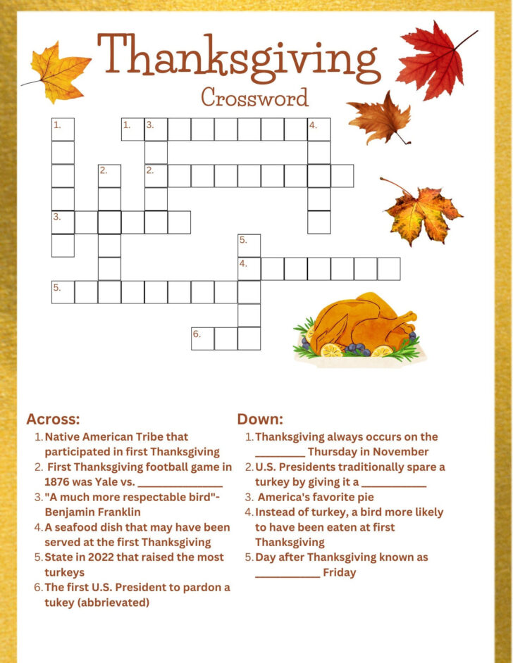 Thanksgiving Crossword Puzzle Worksheet Answer Key Thanksgiving Crossword Puzzle Worksheet Answer Key