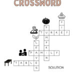 Thanksgiving Crossword Puzzle   Cute & Free Printable | Saturdaygift Inside Thanksgiving Crossword Puzzle Worksheet Answer Key