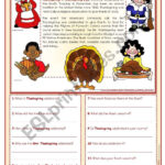 Thanksgiving Day   Reading Comprehension ***Editable   Esl Within Thanksgiving Sentences Worksheet