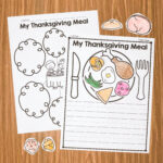 Thanksgiving Dinner Writing Craft   Simply Kinder + Printable Inside Thanksgiving Meal Worksheet
