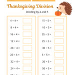 Thanksgiving Division Worksheets & Printable Within Division Thanksgiving Worksheets