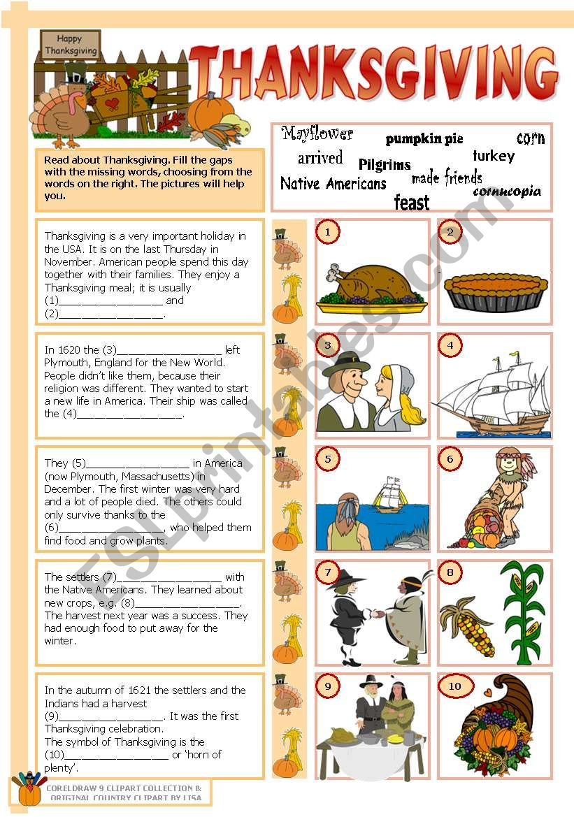 Thanksgiving - Esl Worksheettecus intended for Thanksgiving Worksheets For ESL Students
