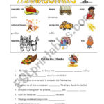 Thanksgiving Fill In The Blanks   Esl Worksheetjbm182 Regarding Thanksgiving Fill In The Blank Worksheets